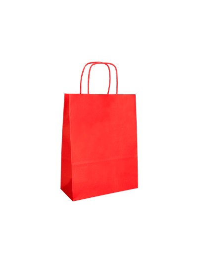 Bolsa papel q-connect celulosa rojo l con asa retorcida 320x400x14 mm