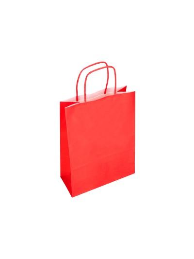 Bolsa papel q-connect celulosa rojo l con asa retorcida 320x400x14 mm