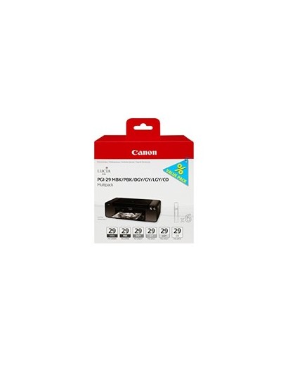 Multipack canon pgi - 29 mbk - pbk - dgy - gy - lgy - co