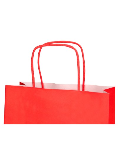 Bolsa papel q-connect celulosa rojo l con asa retorcida 320x400x14 mm