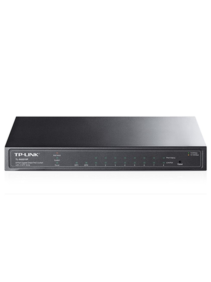 Swicht 8 puertos 10 - 100 - 1000 + 2 ptos spf poe 53w tp - link Swicht 8 puertos 10 - 100 - 1000 + 2 ptos spf poe 53w tp - link