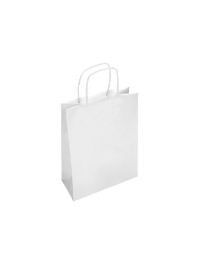 Bolsa papel q-connect celulosa blanco l con asa retorcida 320x400x14 mm