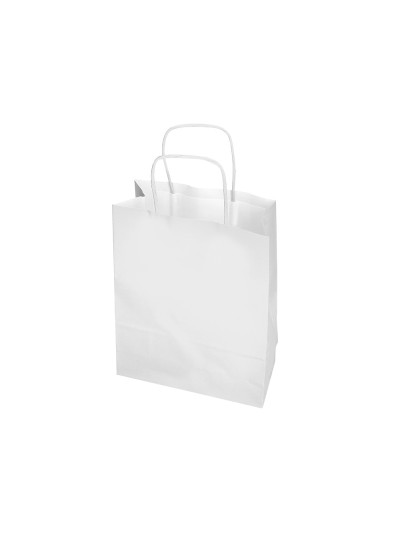 Bolsa papel q-connect celulosa blanco l con asa retorcida 320x400x14 mm