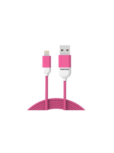 Cable nylon pantone lightning a usb 1.5m rosa