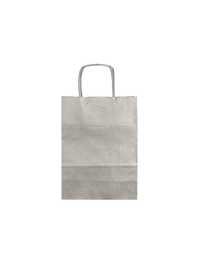 Bolsa papel q-connect kraft plata l con asa retorcida 320x400x14 mm