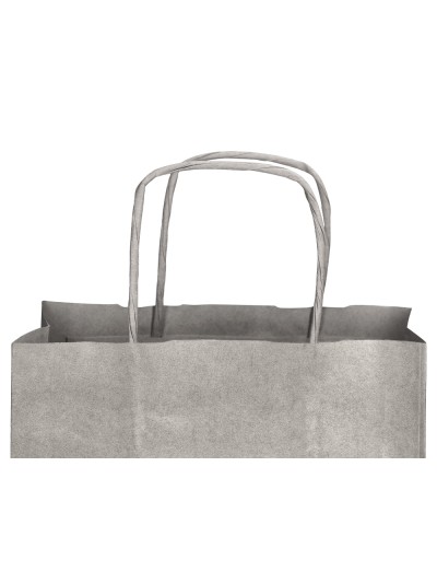 Bolsa papel q-connect kraft plata l con asa retorcida 320x400x14 mm