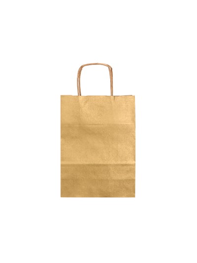 Bolsa papel q-connect kraft oro l con asa retorcida 320x400x14 mm