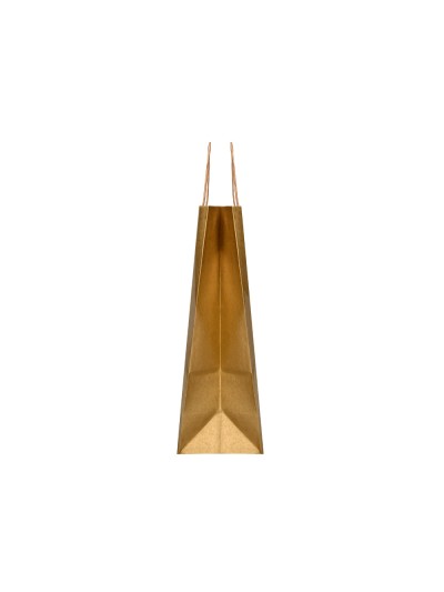 Bolsa papel q-connect kraft oro l con asa retorcida 320x400x14 mm