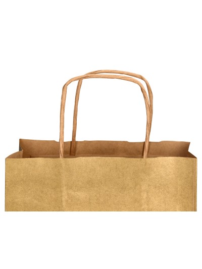 Bolsa papel q-connect kraft oro l con asa retorcida 320x400x14 mm