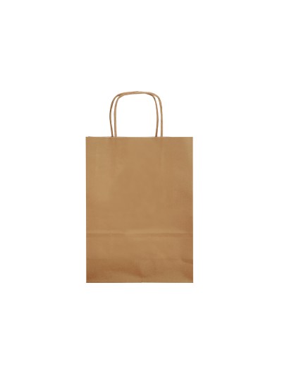 Bolsa papel q-connect celulosa natural liso l con asa retorcida 320x400x14 mm