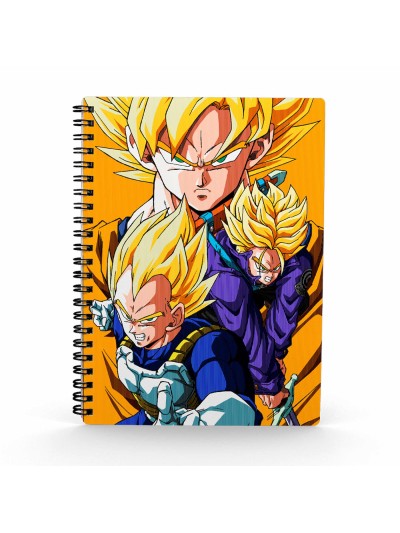 Libreta efecto 3d saiyans dragon ball z