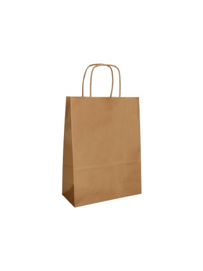 Bolsa papel q-connect celulosa natural liso l con asa retorcida 320x400x14 mm