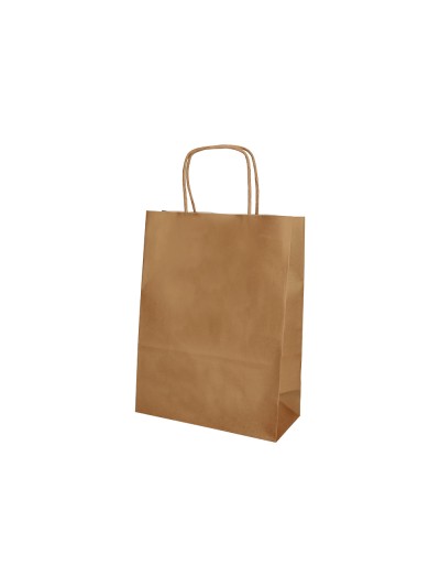 Bolsa papel q-connect celulosa natural liso l con asa retorcida 320x400x14 mm
