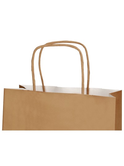 Bolsa papel q-connect celulosa natural liso l con asa retorcida 320x400x14 mm