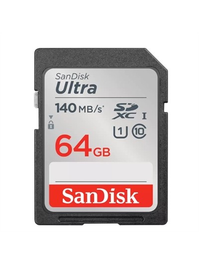 Tarjeta de memoria secure digital sdxc sandisk ultra - 64gb - clase 10 - sdxc - 140mb - s