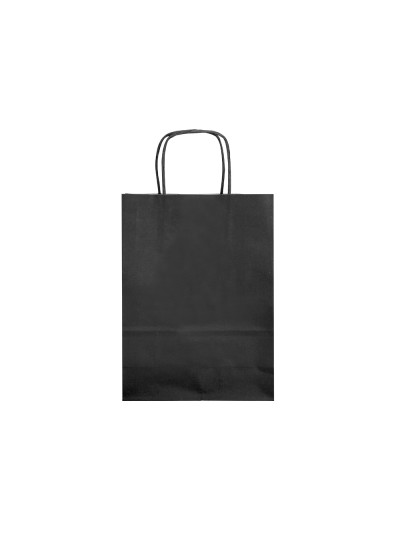 Bolsa papel q-connect celulosa negro m con asa retorcida 270x370x12 mm