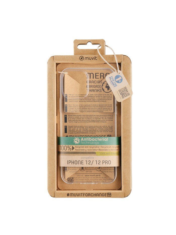 Funda muvit recycletek antibacteriana para apple iphone 12 - 12 pro transparente Funda muvit recycletek antibacteriana para apple iphone 12 - 12 pro transparente