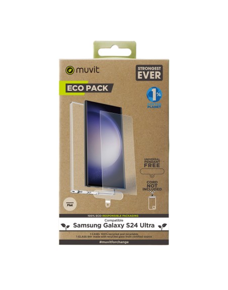 Funda muvit para samsung galaxy s24 ultra + protector de pantalla vidrio templado plano
