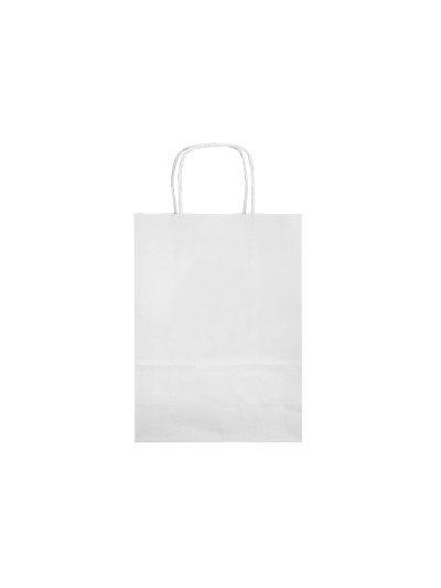 Bolsa papel q-connect celulosa blanco m con asa retorcida 270x370x12 mm
