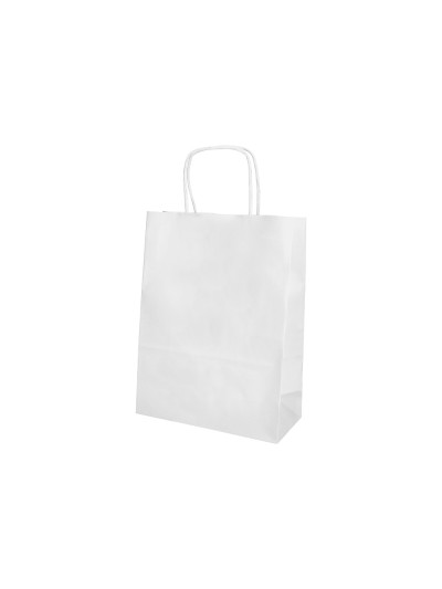 Bolsa papel q-connect celulosa blanco m con asa retorcida 270x370x12 mm