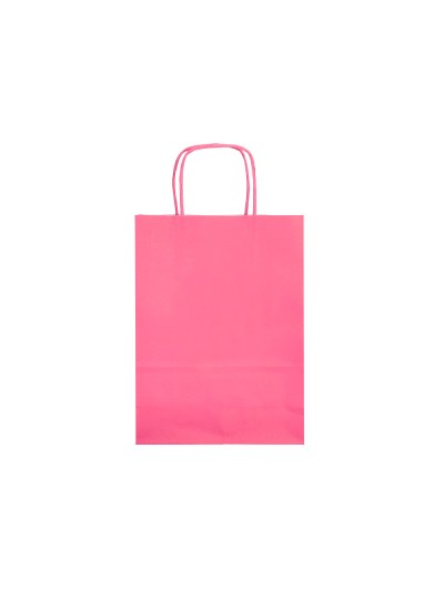 Bolsa papel q-connect celulosa rosa s con asa retorcida 240x320x10 mm