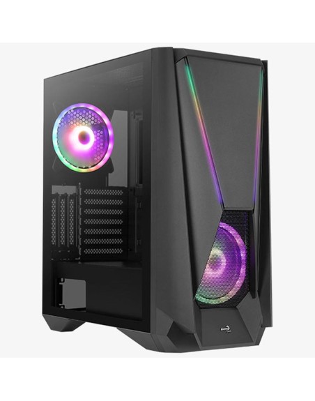 Caja ordenador gaming aerocool visor e - atx argb cristal templado usb 3.0 negro