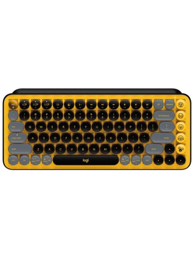 Teclado logitech pop keys blast yellow wireless inalambrico