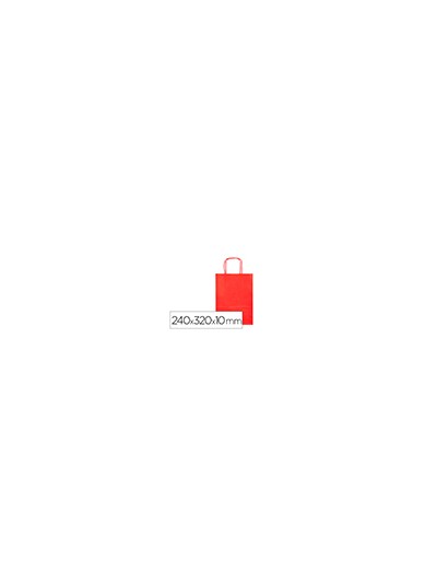 Bolsa papel q-connect celulosa rojo s con asa retorcida 240x320x10 mm
