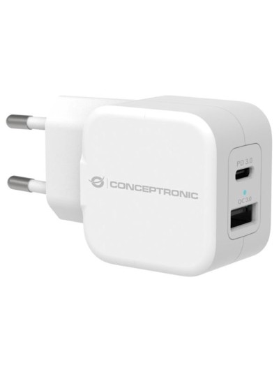 Cargador conceptronic pd 1 puerto usb - c althea - 20w - blanco