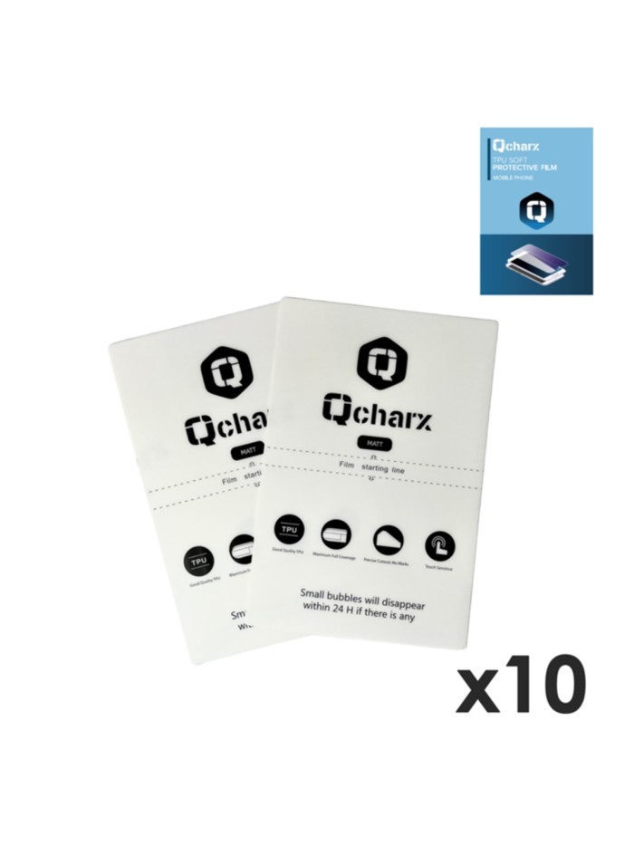 Laminas de proteccion frontales qcharx hidrogel mate anti huellas para qx1 10 unidades Laminas de proteccion frontales qcharx hidrogel mate anti huellas para qx1 10 unidades
