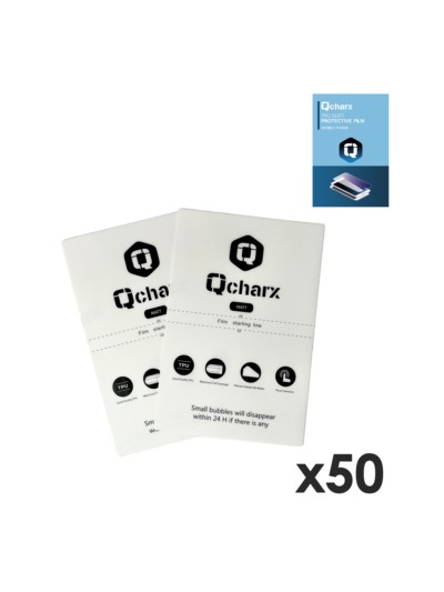 Laminas de proteccion frontales qcharx hidrogel mate anti huellas para qx1 50 unidades