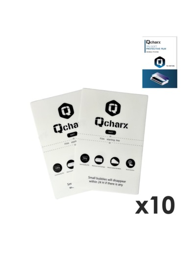 Laminas de proteccion frontales qcharx hidrogel mate anti huellas para qx1 lite 10 unidad