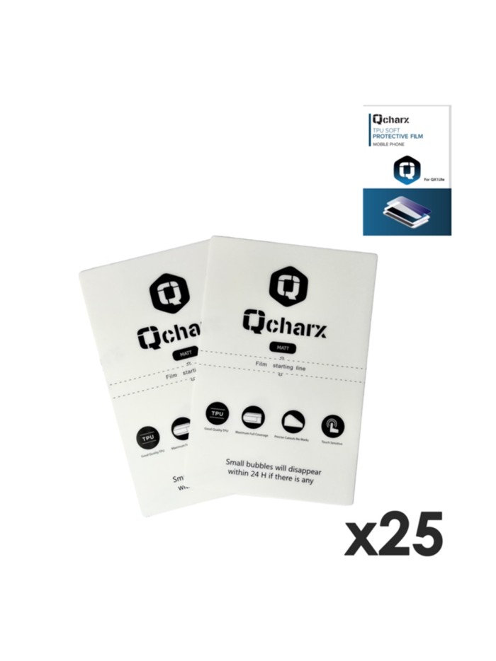 Laminas de proteccion frontales qcharx hidrogel mate anti huellas para qx1 lite 25 unidades Laminas de proteccion frontales qcharx hidrogel mate anti huellas para qx1 lite 25 unidades