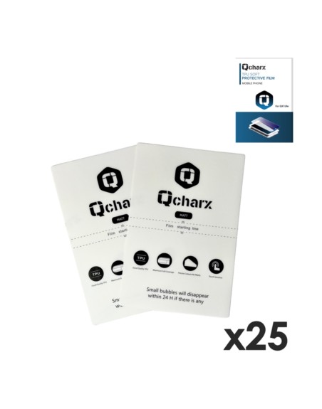 Laminas de proteccion frontales qcharx hidrogel mate anti huellas para qx1 lite 25 unidades