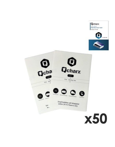 Laminas de proteccion frontales qcharx hidrogel mate anti huellas para qx1 lite 50 unidad