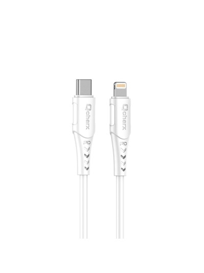Cable qcharx sofia tipo c a lightning 3a 20w - 1 m - pvc blanco