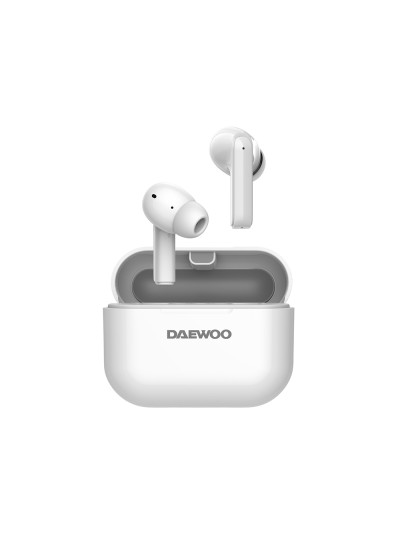 Auricular daewoo tws in-ear bluetooth 5.3 con estuche de carga usb tipo-c autonomia 6 horas color blanco