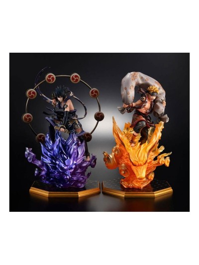 Pack 2 figuras megahouse naruto shippuden naruto dios del viento + sasuke dios del trueno