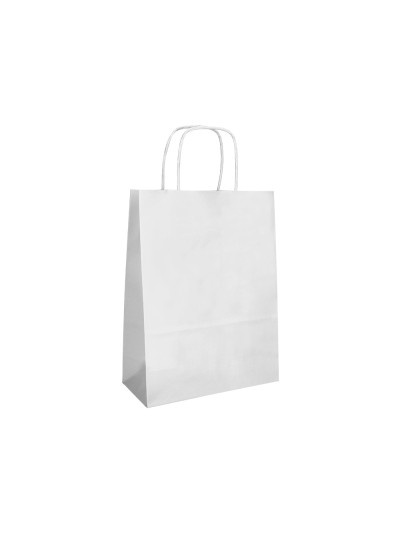 Bolsa papel q-connect celulosa blanco xs con asa retorcida 180x240x80 mm