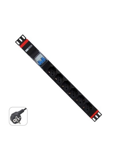 Regleta rack wp 1u 6 enchufes schuko con magnetotermico