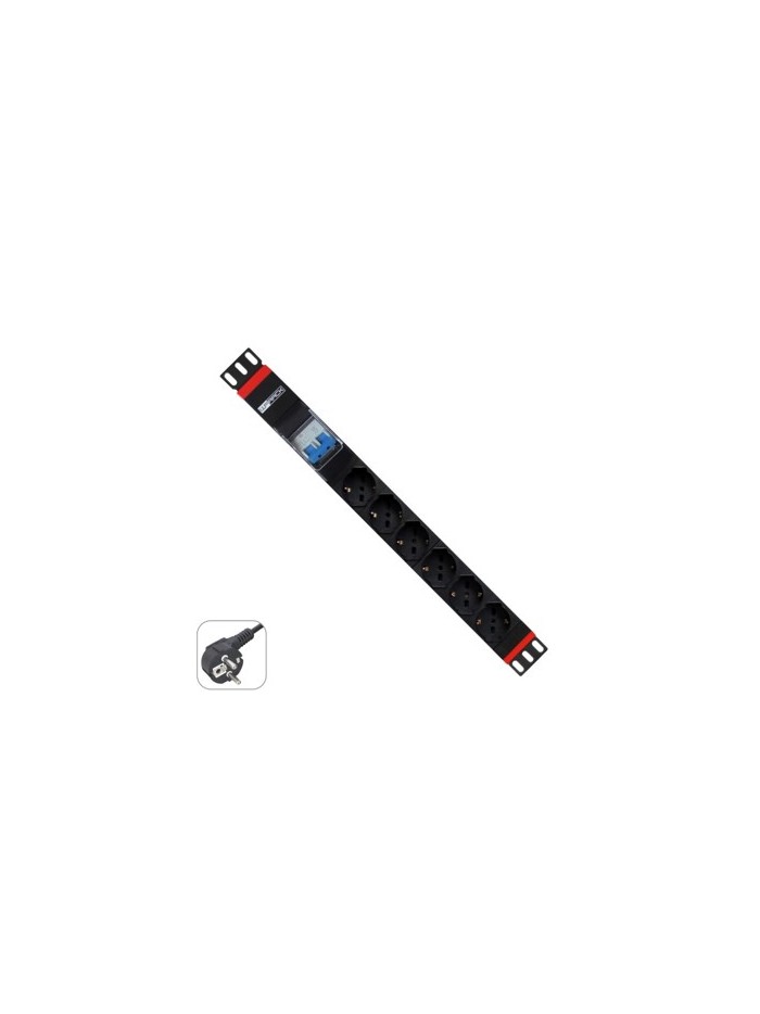 Regleta rack wp 1u 6 enchufes schuko con magnetotermico Regleta rack wp 1u 6 enchufes schuko con magnetotermico