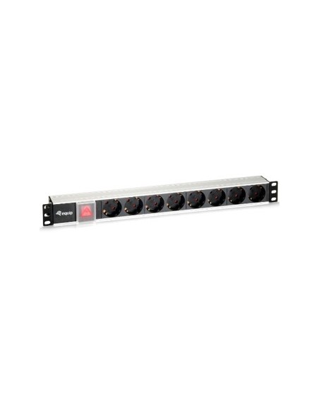 Regleta alimentacion equip rack 19 pulgadas 1u 8 tomas 3500w cable 1.8m interruptor aluminio