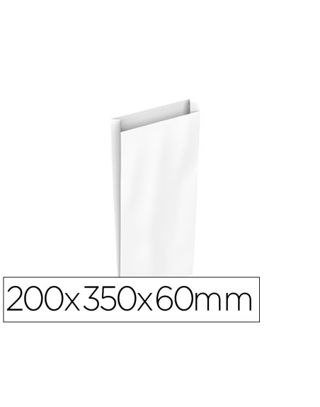 Sobre papel basika celulosa blanco con fuelle m 200x350x60 mm paquete de 25 unidades