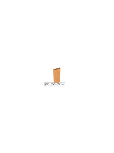 Sobre papel basika kraft natural liso con fuelle m 200x350x60 mm paquete de 25 unidades