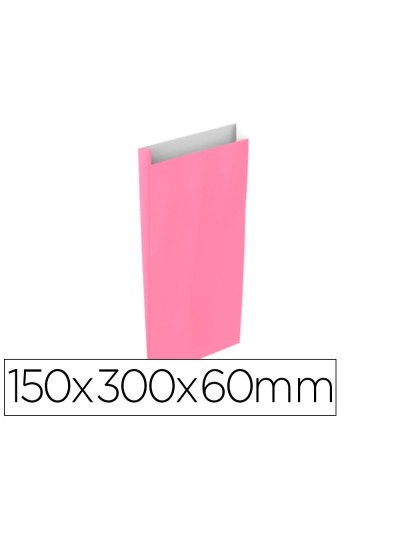 Sobre papel basika celulosa rosa con fuelle s 150x300x60 mm paquete de 25 unidades
