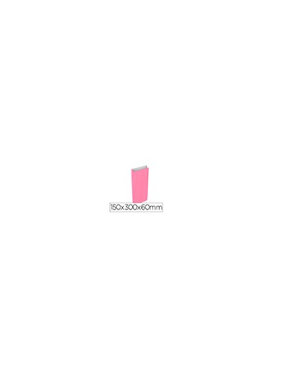 Sobre papel basika celulosa rosa con fuelle s 150x300x60 mm paquete de 25 unidades