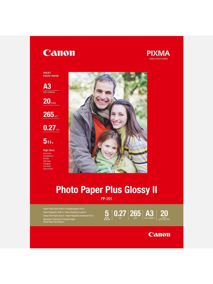 Papel fotografico canon 2311b020 brillo ii plus pp - 201 a3 - 20 hojas Papel fotografico canon 2311b020 brillo ii plus pp - 201 a3 - 20 hojas