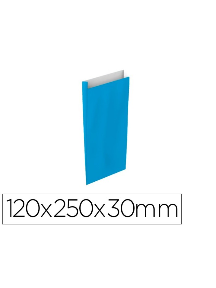 Sobre papel basika celulosa celeste con fuelle xs 120x250x30 mm paquete de 25 unidades Sobre papel basika celulosa celeste con fuelle xs 120x250x30 mm paquete de 25 unidades