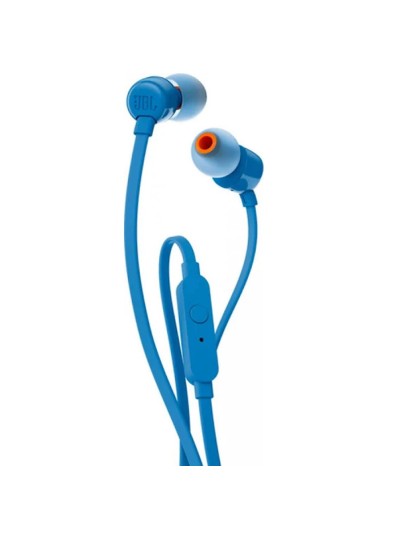 Auriculares intrauditivos jbl t110 blue - pure bass - drivers 9mm - cable plano - manos libres