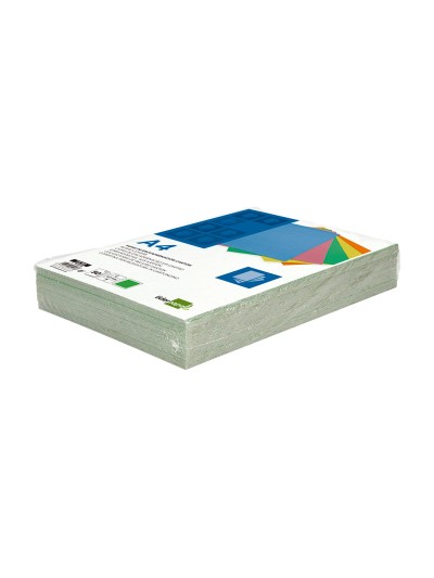 Tapa encuadernacion liderpapel carton a4 0,9mm verde fluor paquete de 50 unidades